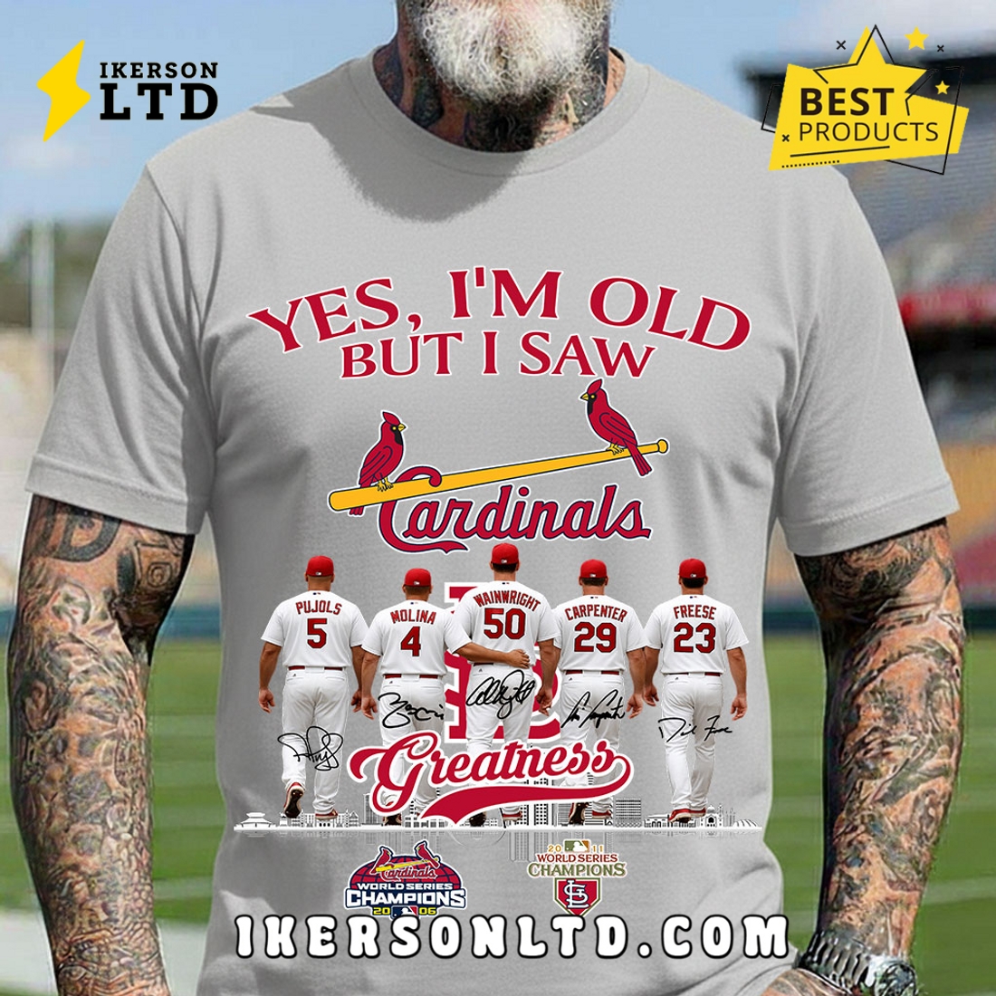 St. Louis Cardinals Albert Pujols, Yadier Molina, Adam Wainwright, Chris Carpenter, David Freese T-Shirt St. Louis Cardinals Albert Pujols, Yadier Molina, Adam Wainwright, Chris Carpenter, David Freese T-Shirt