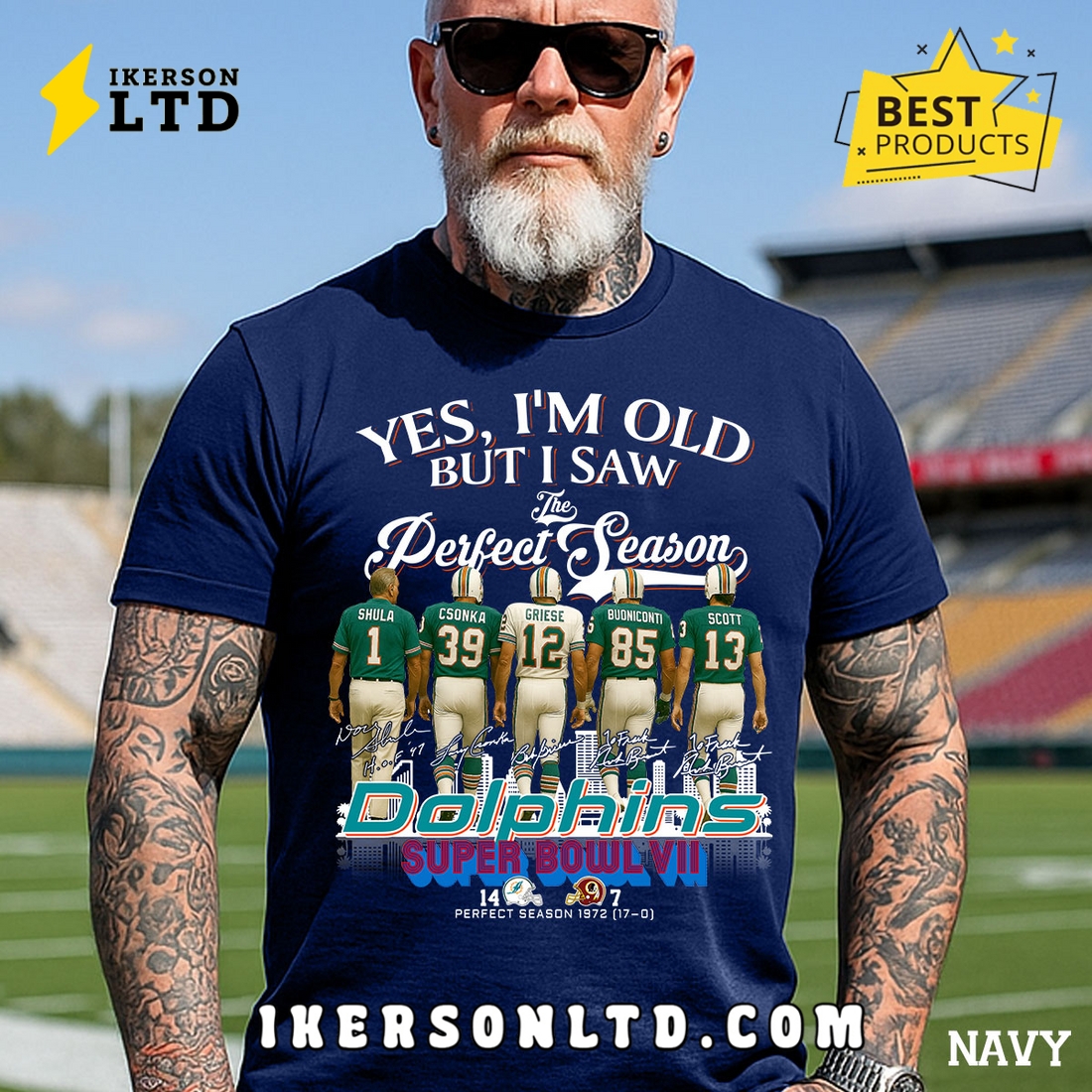 Yes, I’m Old But I Saw Miami Dolphins Perfect Season T-Shirt Yes, I’m Old But I Saw Miami Dolphins Perfect Season T-Shirt
