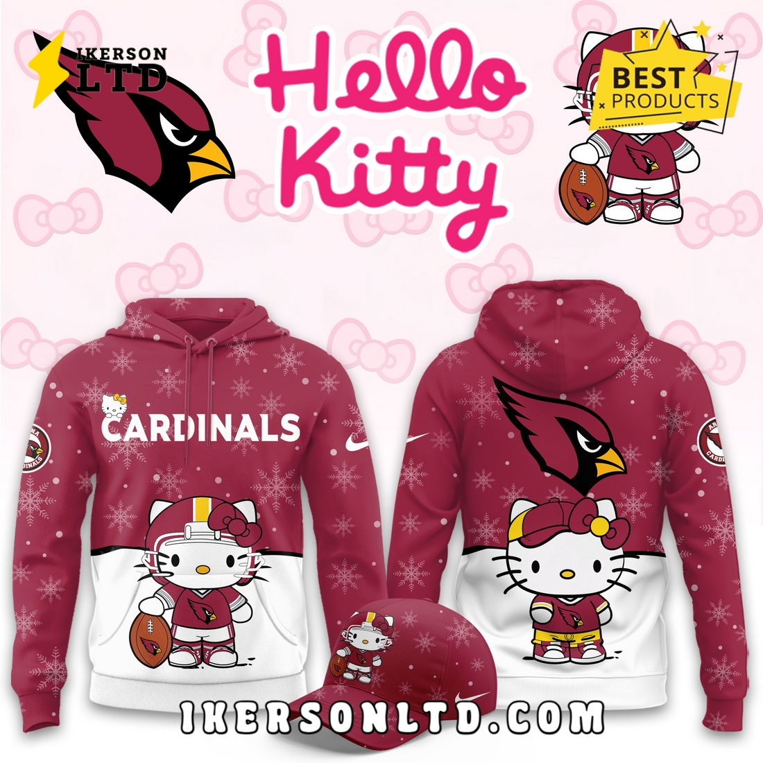 Arizona Cardinals Hellow Kitty Limited Hoodie Arizona Cardinals Hellow Kitty Limited Hoodie