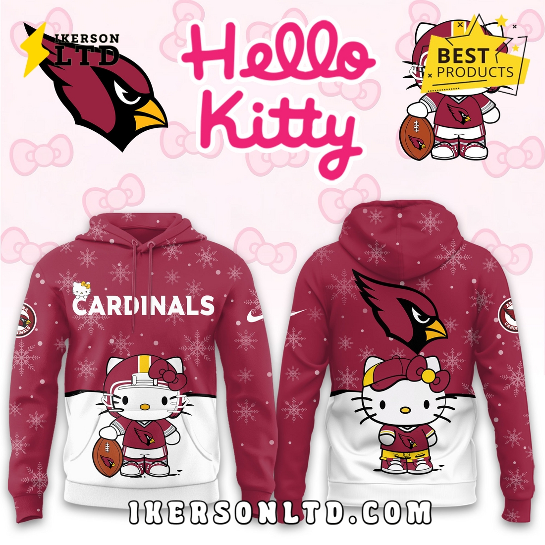 Arizona Cardinals Hellow Kitty Limited Hoodie Arizona Cardinals Hellow Kitty Limited Hoodie