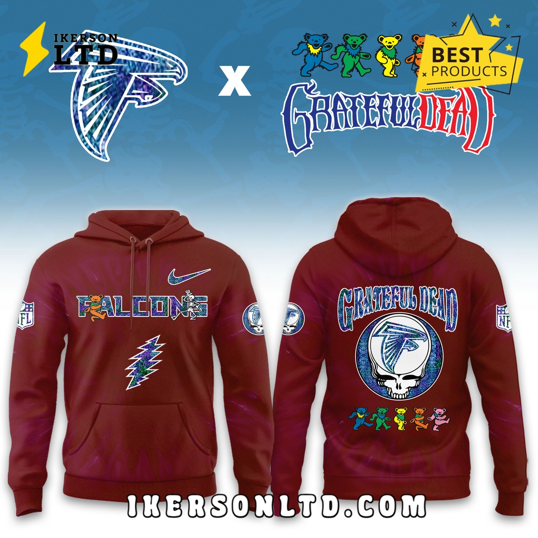 Atlanta Falcons Grateful Dead Limited Hoodie Atlanta Falcons Grateful Dead Limited Hoodie