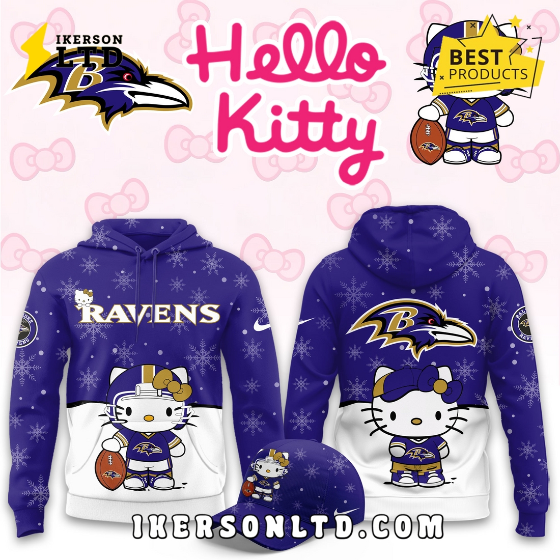 Baltimore Ravens Hellow Kitty Limited Hoodie Baltimore Ravens Hellow Kitty Limited Hoodie