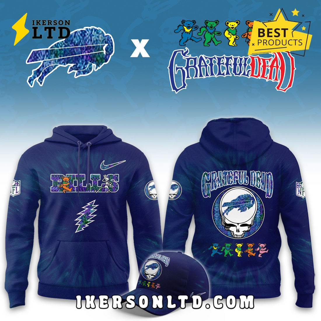 Buffalo Bills Grateful Dead Limited Hoodie Buffalo Bills Grateful Dead Limited Hoodie