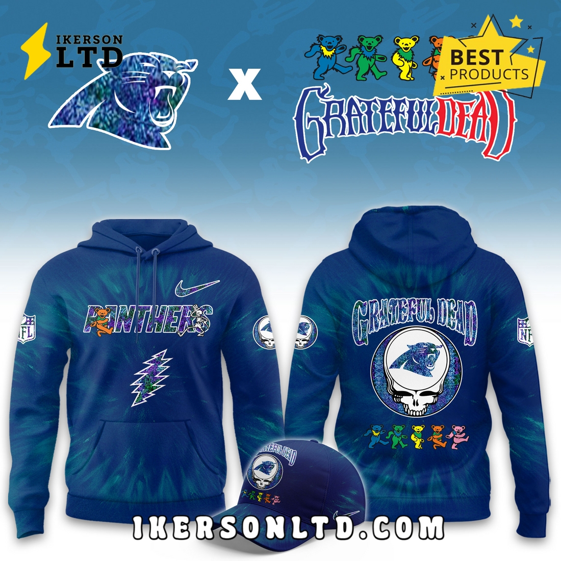 Carolina Panthers Grateful Dead Limited Hoodie Carolina Panthers Grateful Dead Limited Hoodie
