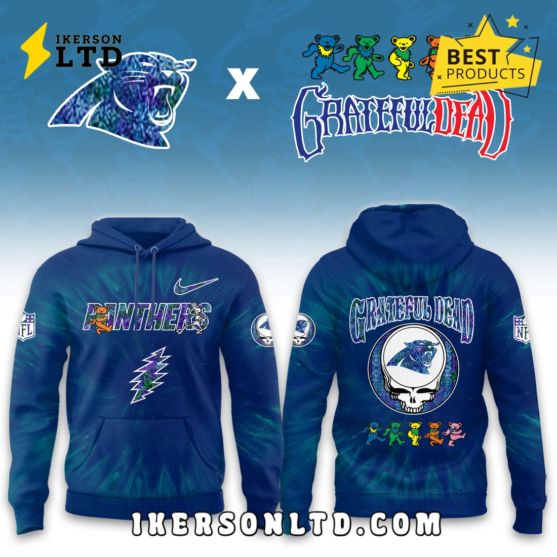 Carolina Panthers Grateful Dead Limited Hoodie Carolina Panthers Grateful Dead Limited Hoodie