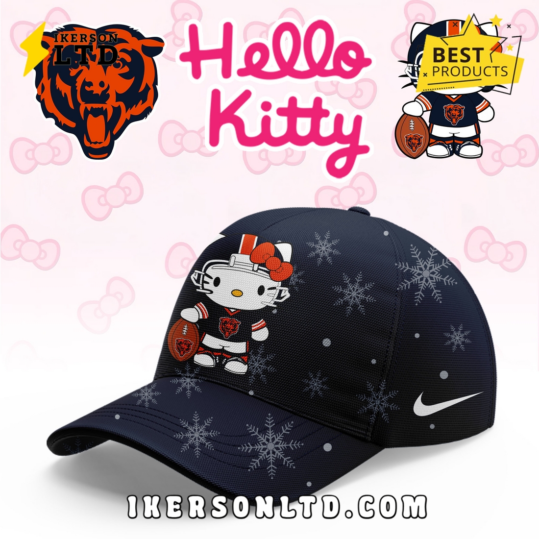 Chicago Bears Hellow Kitty Limited Hoodie Chicago Bears Hellow Kitty Limited Hoodie