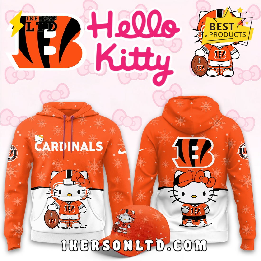 Cincinnati Bengals Hellow Kitty Limited Hoodie Cincinnati Bengals Hellow Kitty Limited Hoodie