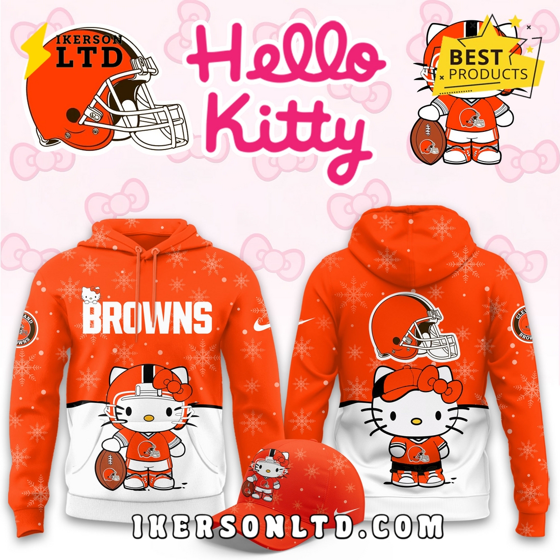 Cleveland Browns Hellow Kitty Limited Hoodie Cleveland Browns Hellow Kitty Limited Hoodie