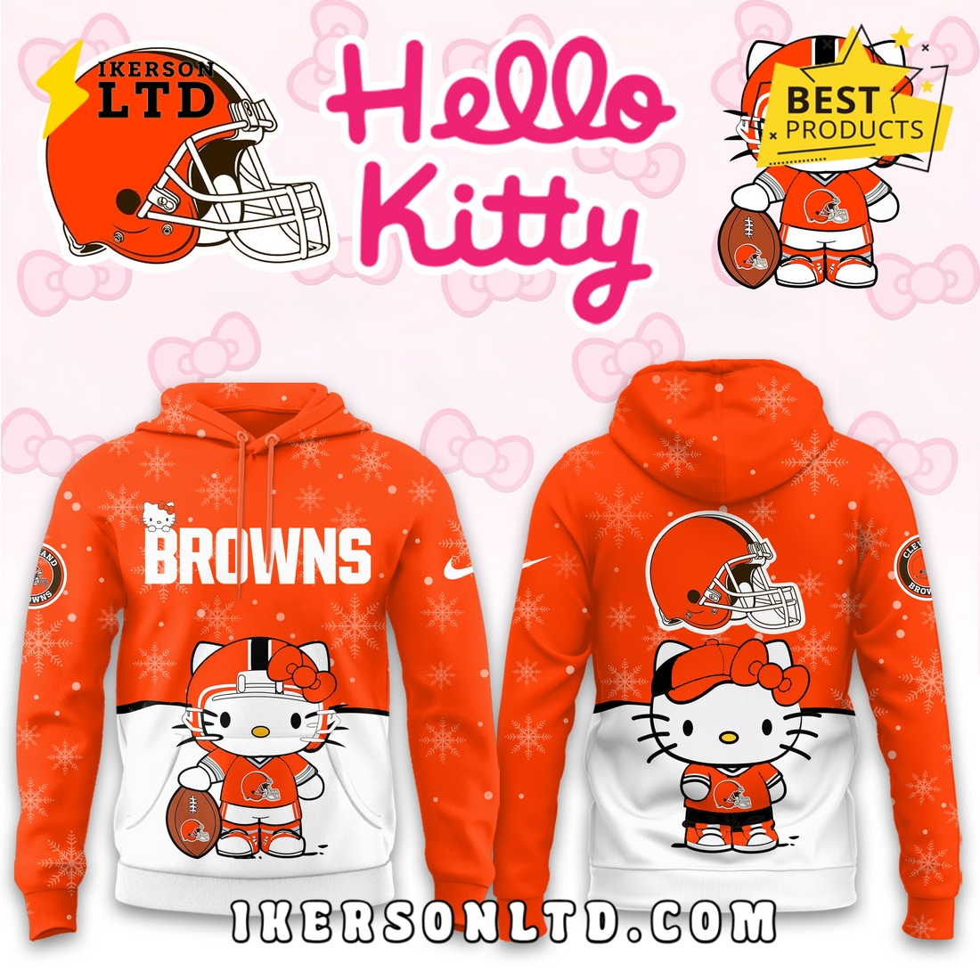 Cleveland Browns Hellow Kitty Limited Hoodie Cleveland Browns Hellow Kitty Limited Hoodie