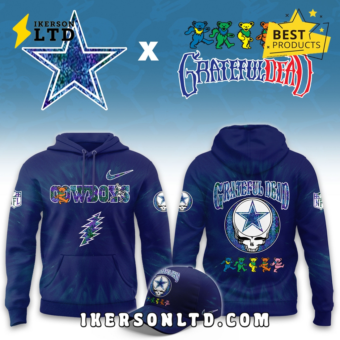 Dallas Cowboys Grateful Dead Limited Hoodie Dallas Cowboys Grateful Dead Limited Hoodie