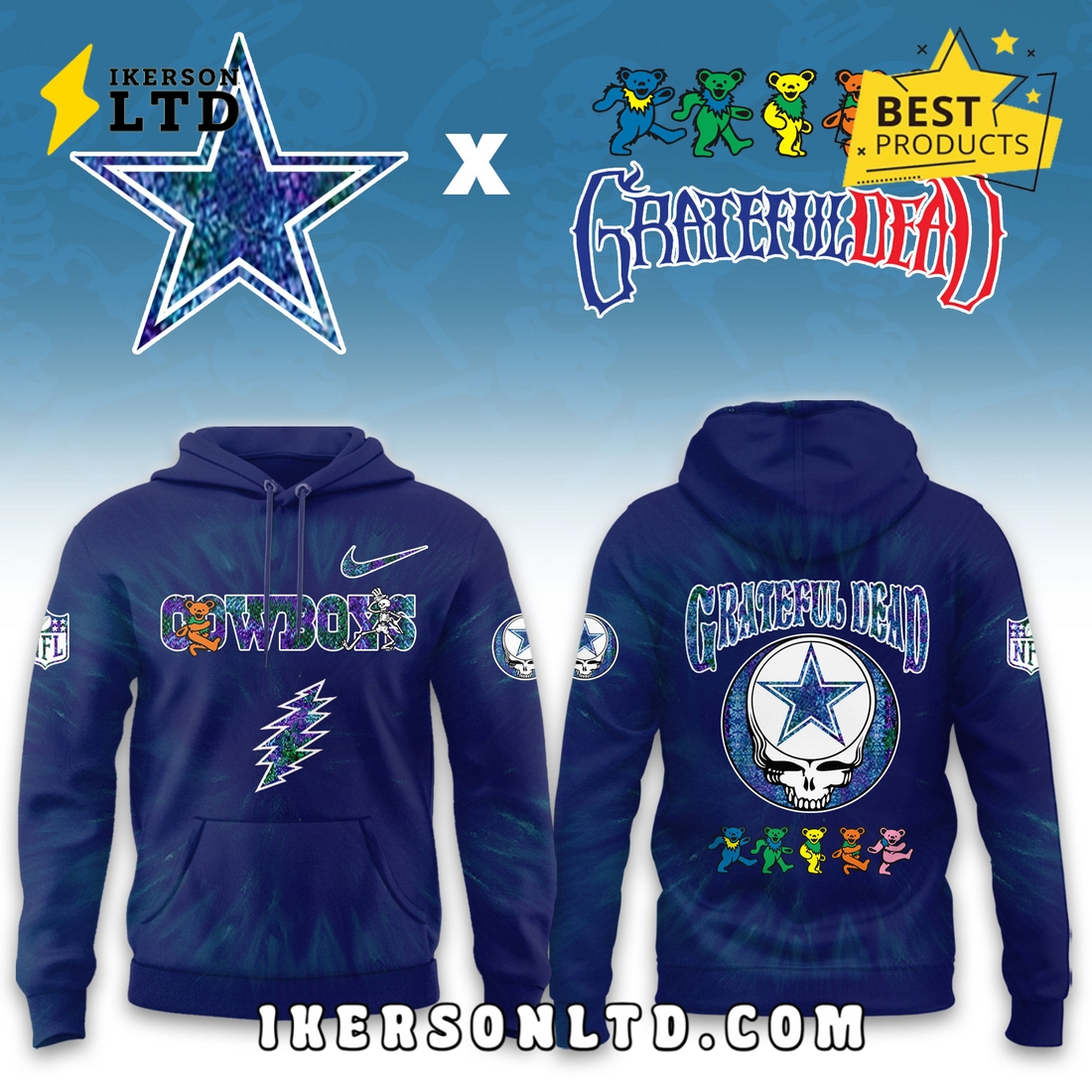 Dallas Cowboys Grateful Dead Limited Hoodie Dallas Cowboys Grateful Dead Limited Hoodie