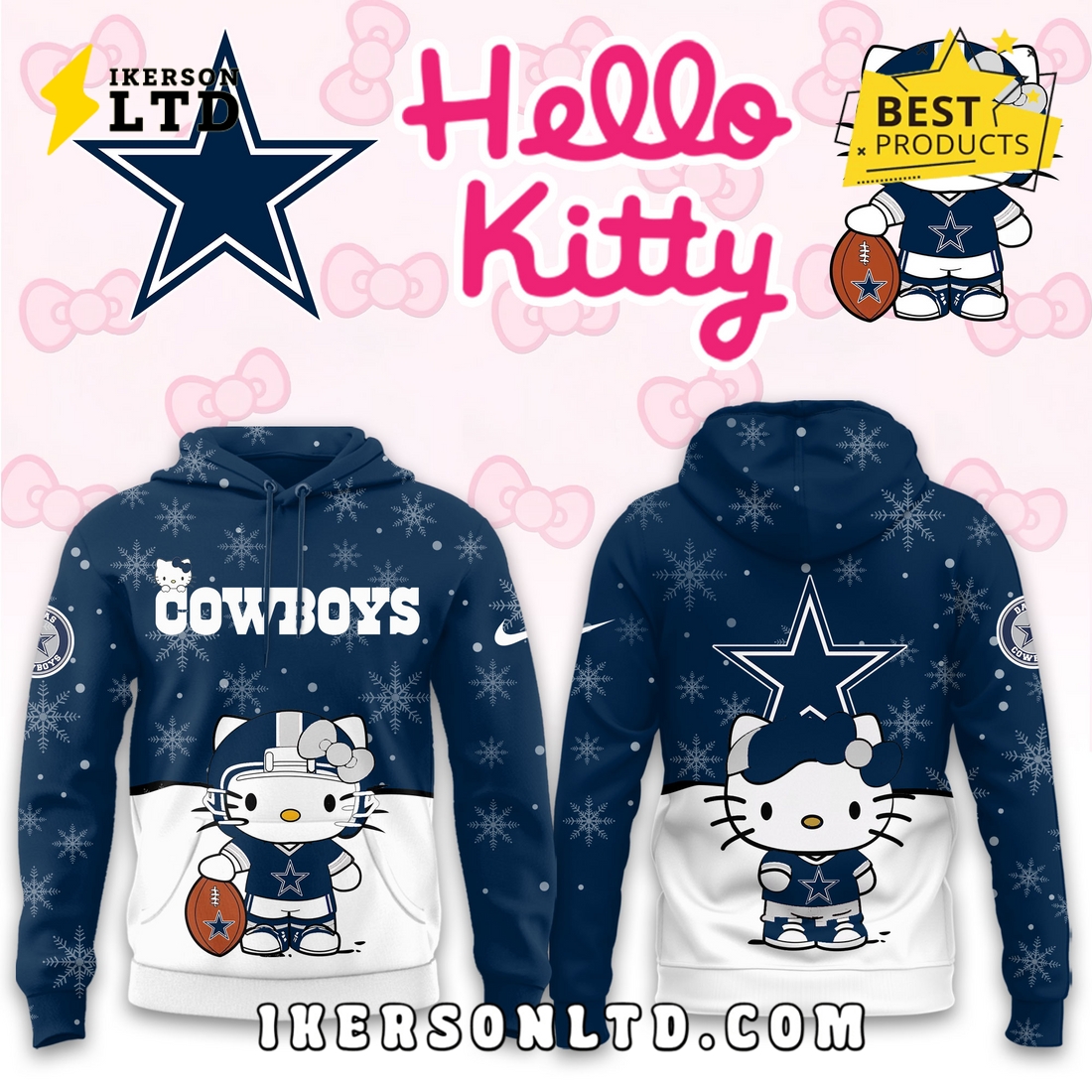 Dallas Cowboys Hellow Kitty Limited Hoodie Dallas Cowboys Hellow Kitty Limited Hoodie