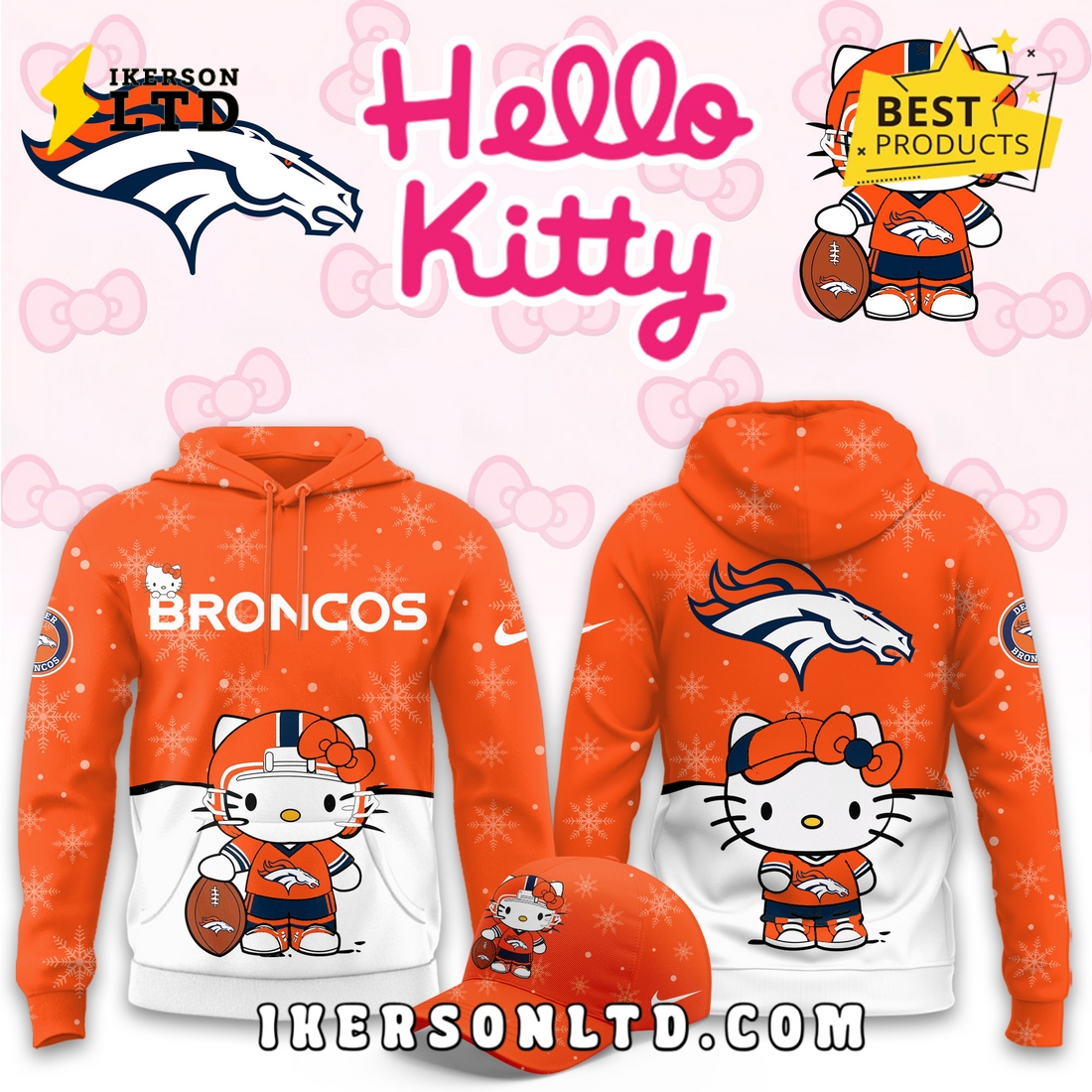 Denver Broncos Hellow Kitty Limited Hoodie Denver Broncos Hellow Kitty Limited Hoodie