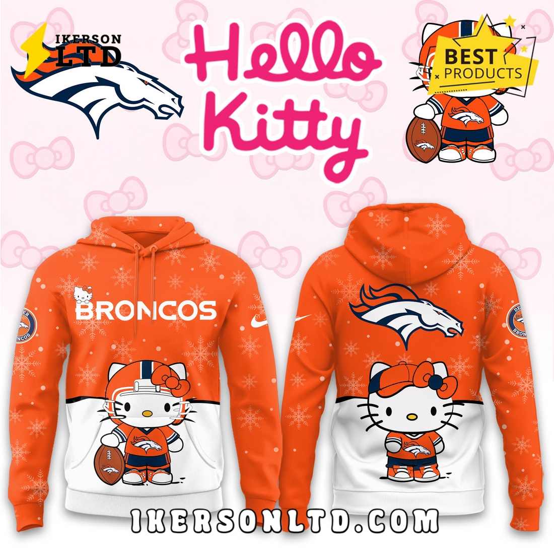 Denver Broncos Hellow Kitty Limited Hoodie Denver Broncos Hellow Kitty Limited Hoodie
