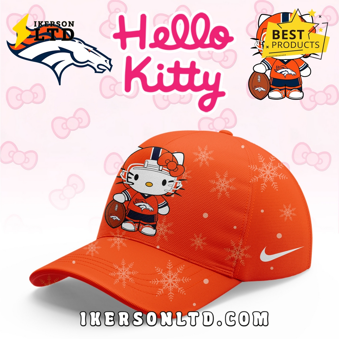 Denver Broncos Hellow Kitty Limited Hoodie Denver Broncos Hellow Kitty Limited Hoodie
