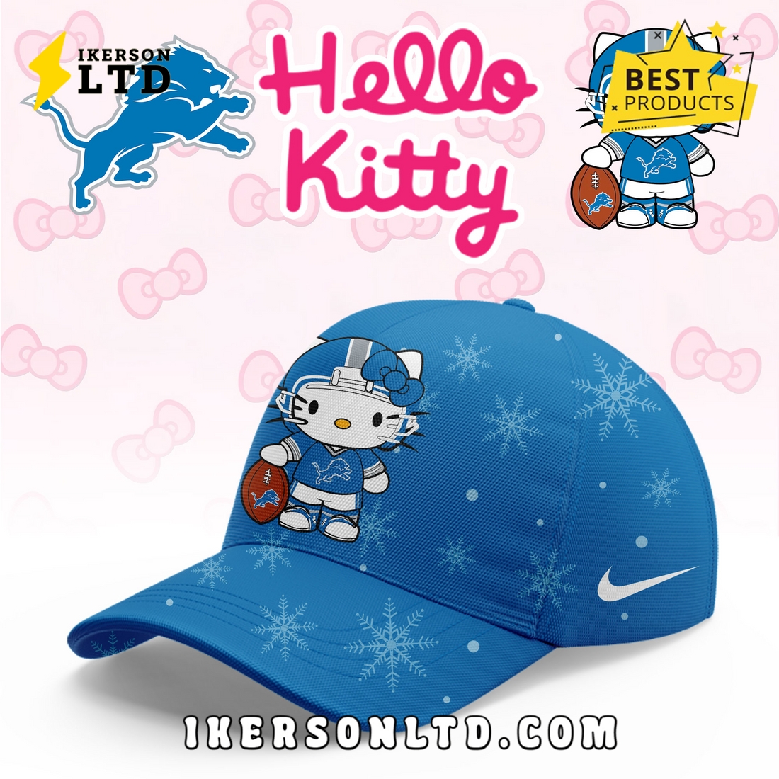 Detroit Lions Hellow Kitty Limited Hoodie Detroit Lions Hellow Kitty Limited Hoodie