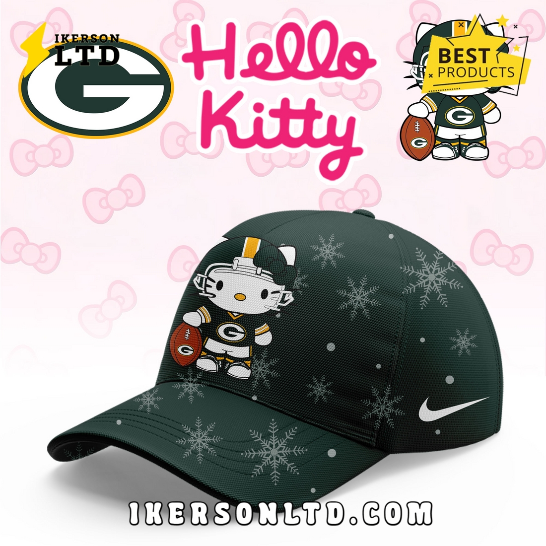 Green Bay Packers Hellow Kitty Limited Hoodie Green Bay Packers Hellow Kitty Limited Hoodie