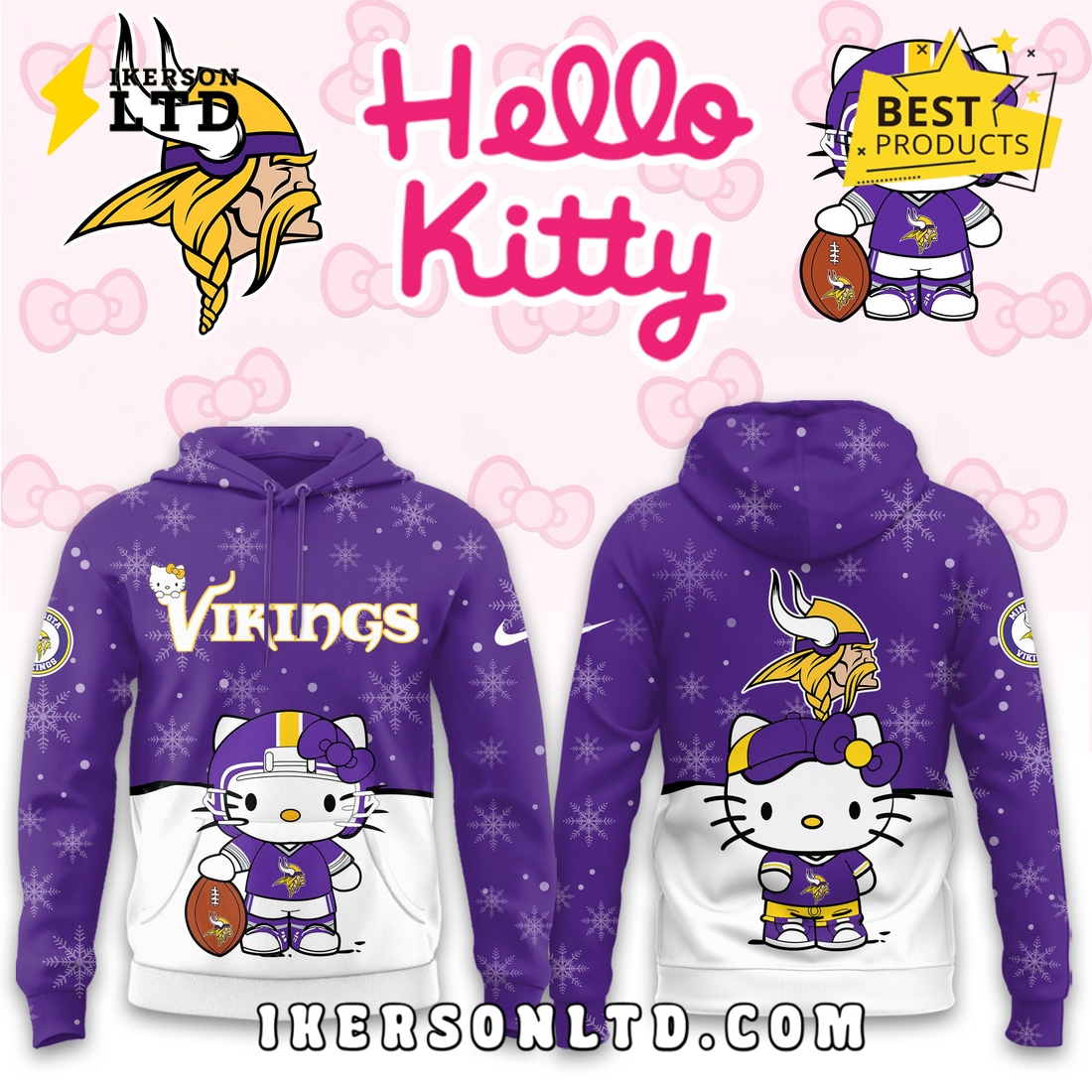 Minnesota Vikings Hellow Kitty Limited Hoodie Minnesota Vikings Hellow Kitty Limited Hoodie