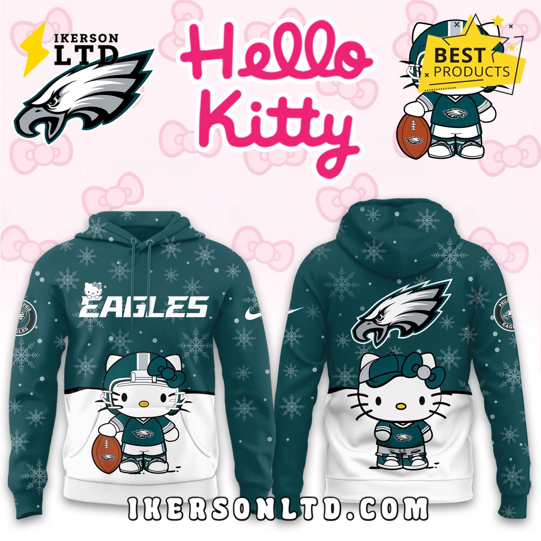 Philadelphia Eagles x Hellow Kitty Limited Hoodie Philadelphia Eagles x Hellow Kitty Limited Hoodie