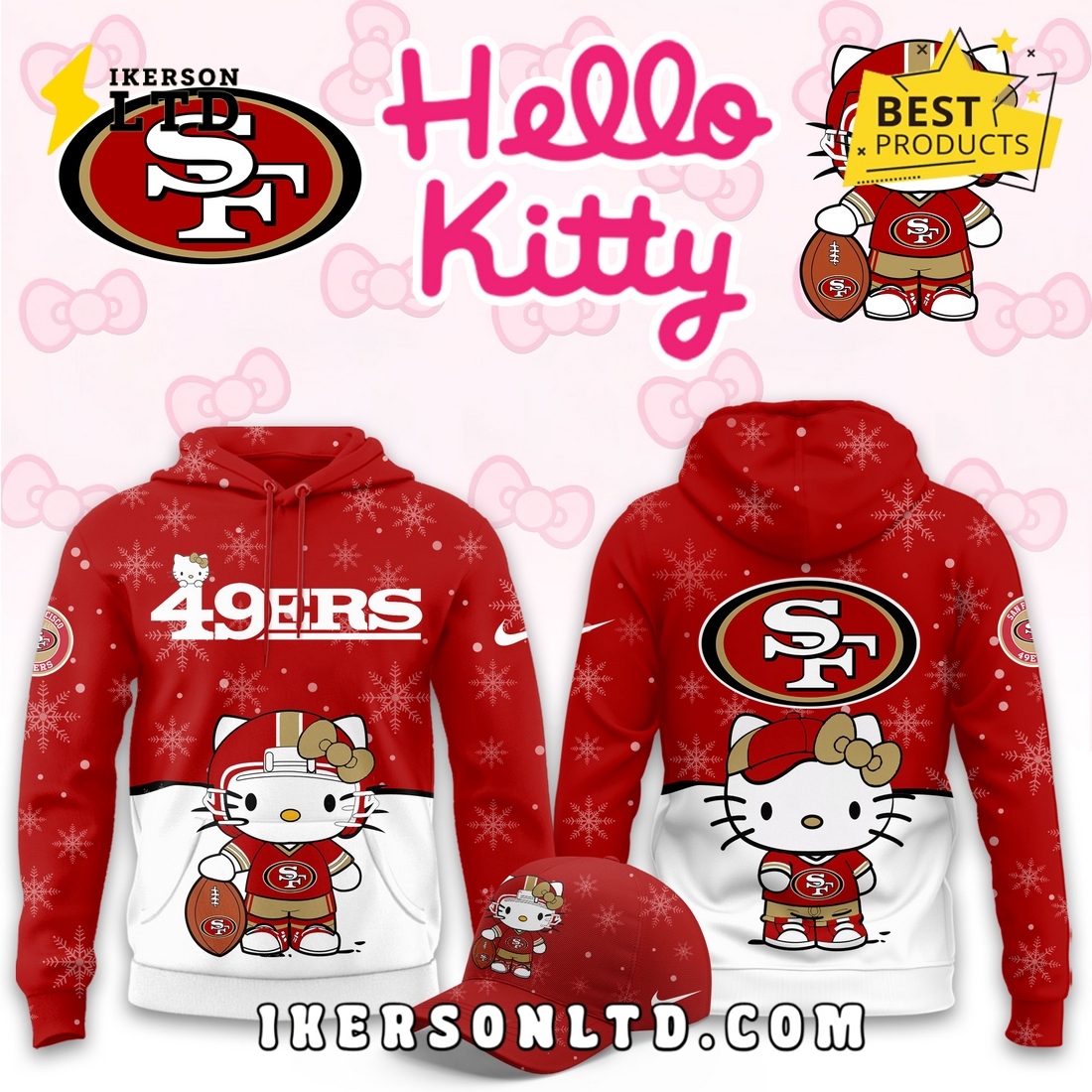 San Francisco 49ers Hellow Kitty Limited Hoodie San Francisco 49ers Hellow Kitty Limited Hoodie