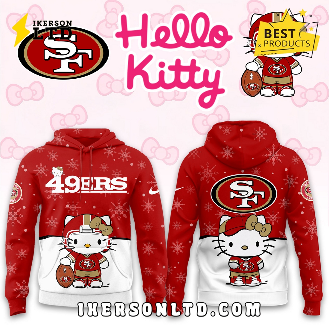 San Francisco 49ers Hellow Kitty Limited Hoodie San Francisco 49ers Hellow Kitty Limited Hoodie