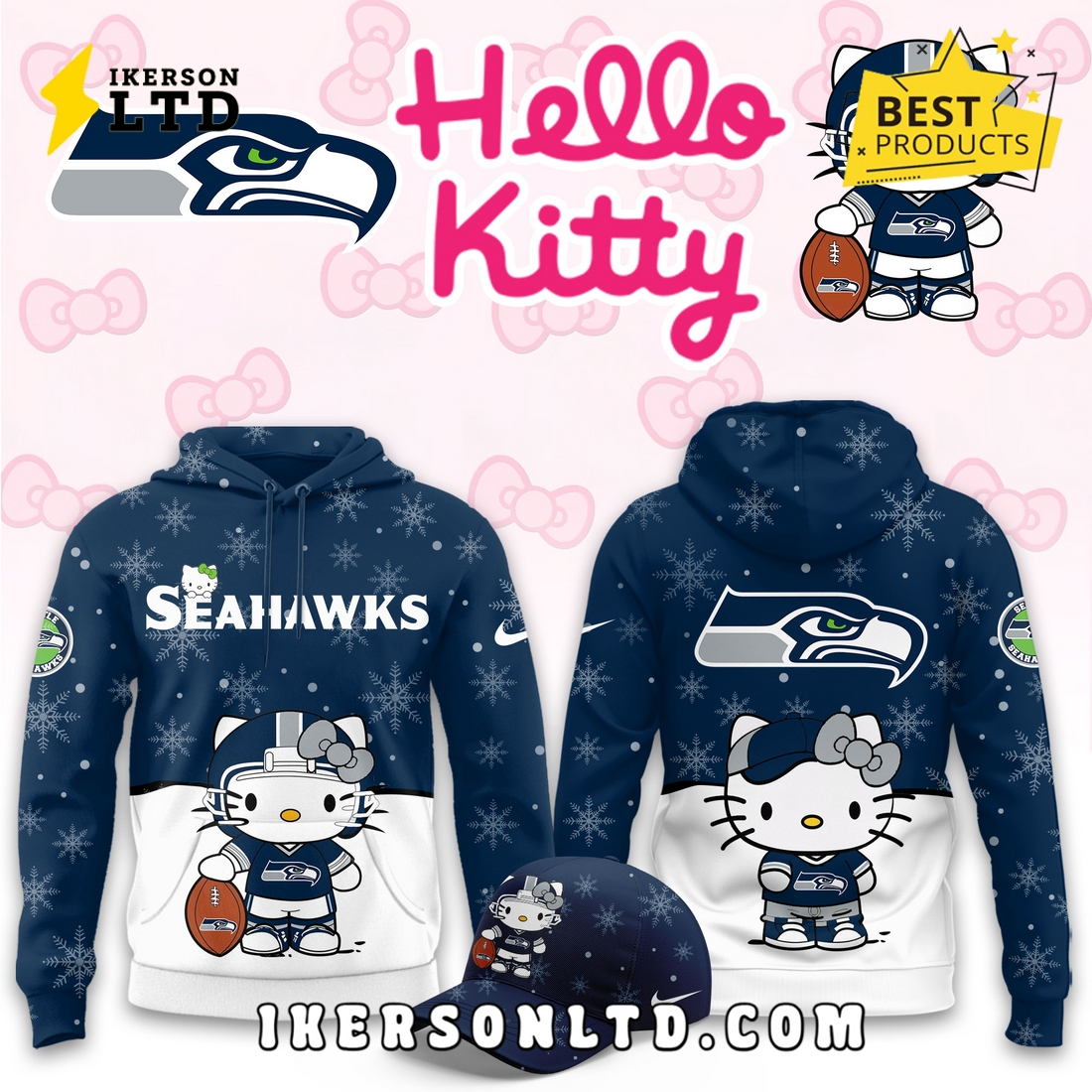 Seattle Seahawks Hellow Kitty Limited Hoodie Seattle Seahawks Hellow Kitty Limited Hoodie