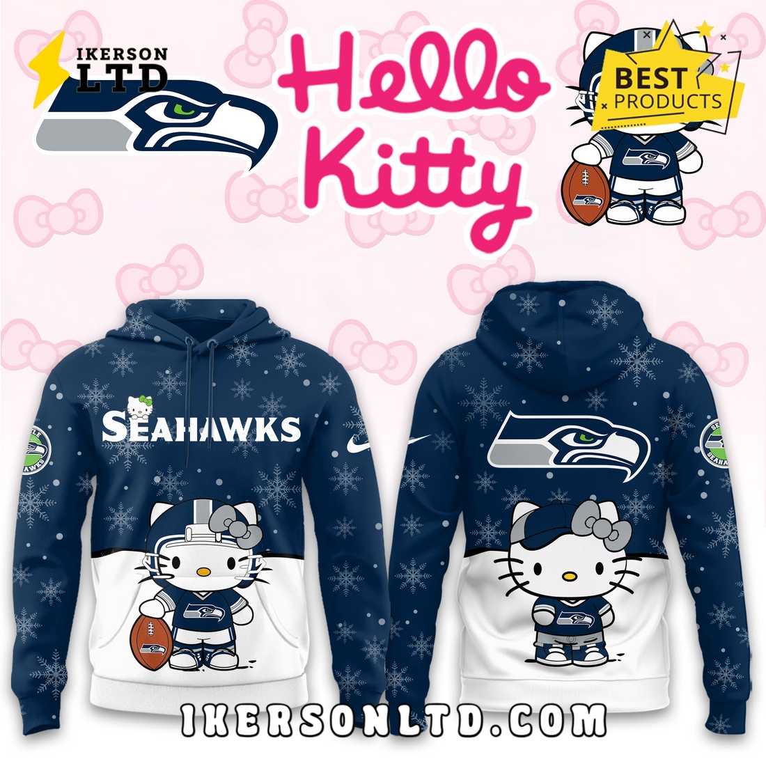 Seattle Seahawks Hellow Kitty Limited Hoodie Seattle Seahawks Hellow Kitty Limited Hoodie