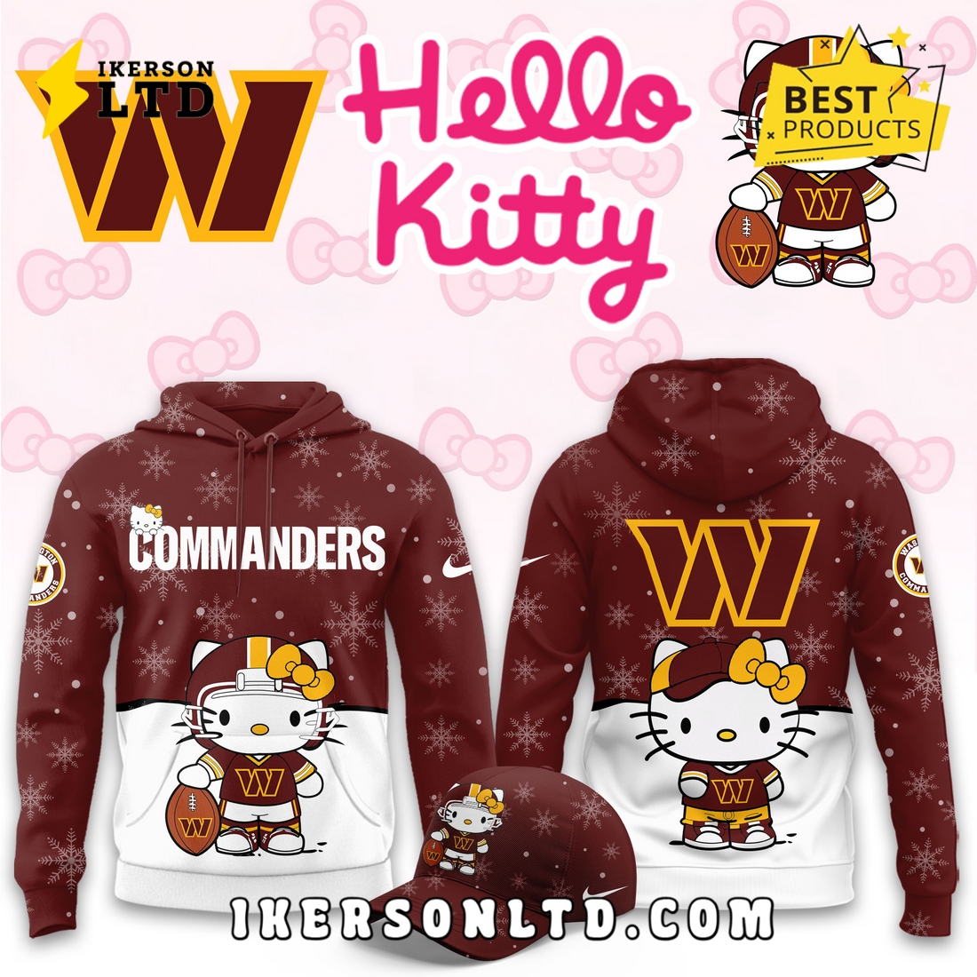 Washington Commanders Hellow Kitty Limited Hoodie Washington Commanders Hellow Kitty Limited Hoodie
