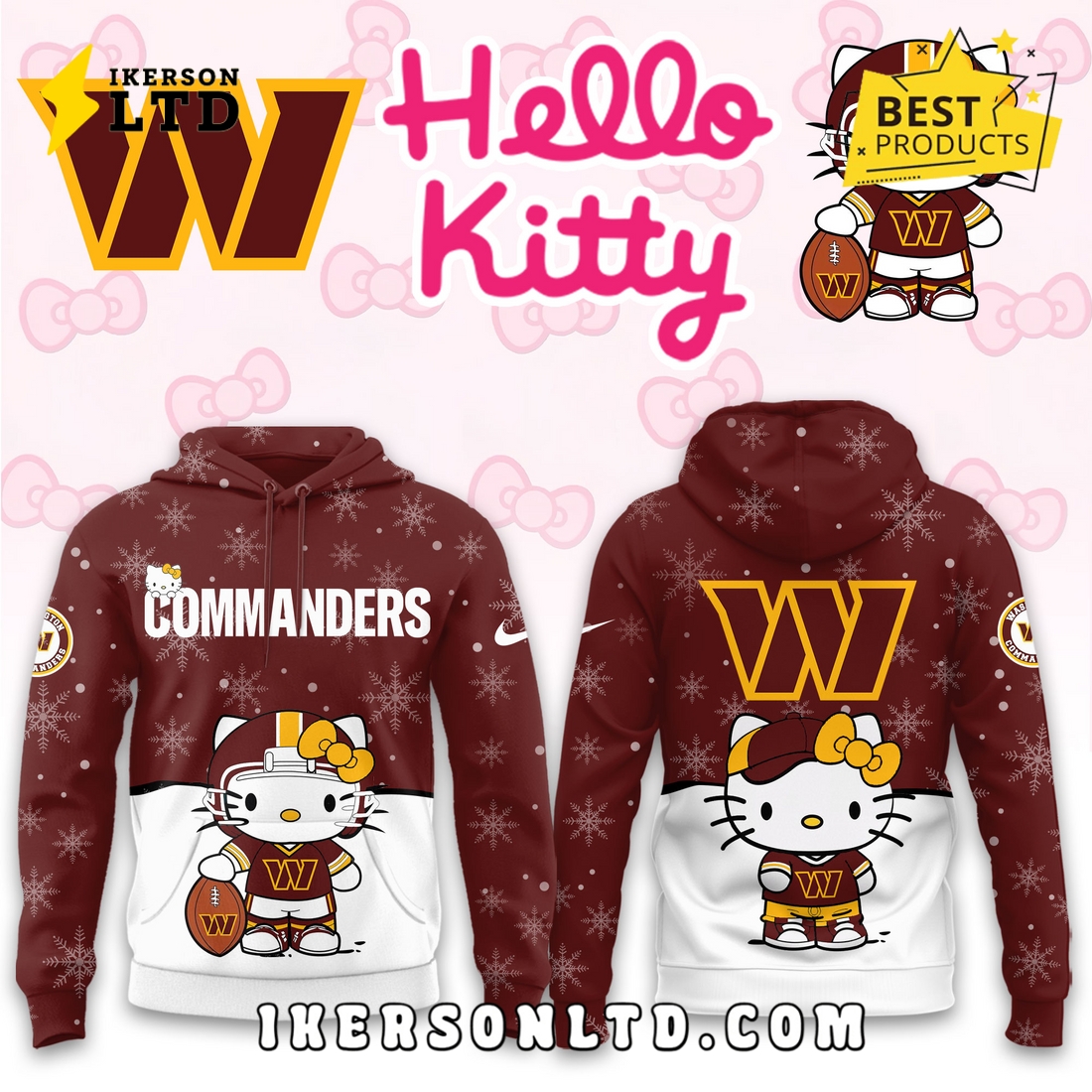 Washington Commanders Hellow Kitty Limited Hoodie Washington Commanders Hellow Kitty Limited Hoodie
